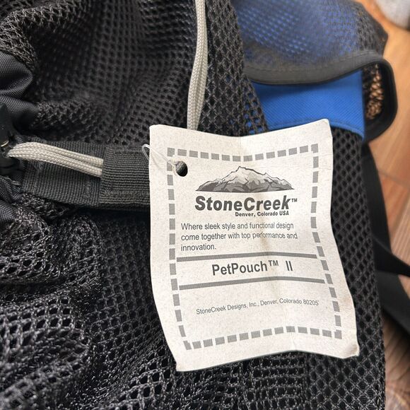 Stone Creek Denver Colorado USA PetPouch II Backpack Pet Carrier Blue Black NWT - Picture 6 of 10